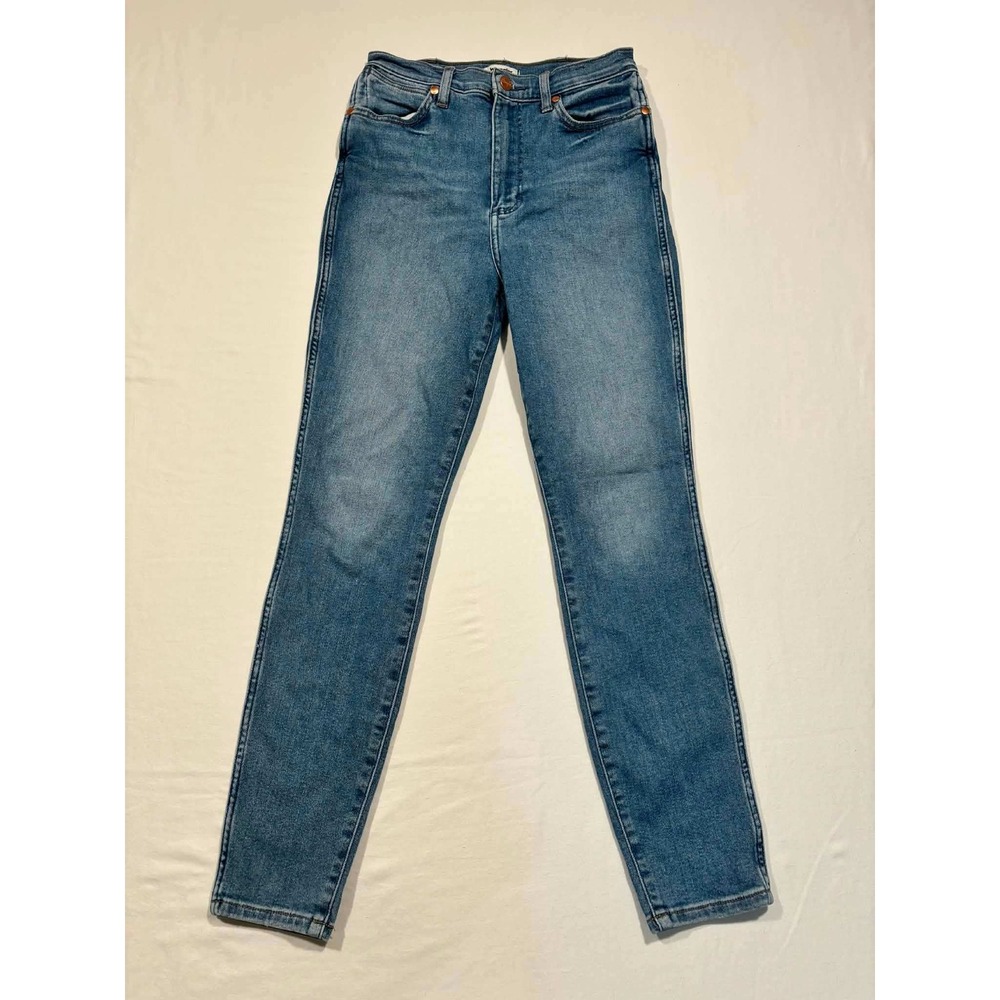 Wrangler Wriggler High Rise Skinny Jeans Medium Wash Blue W26 L28 Earth Wash